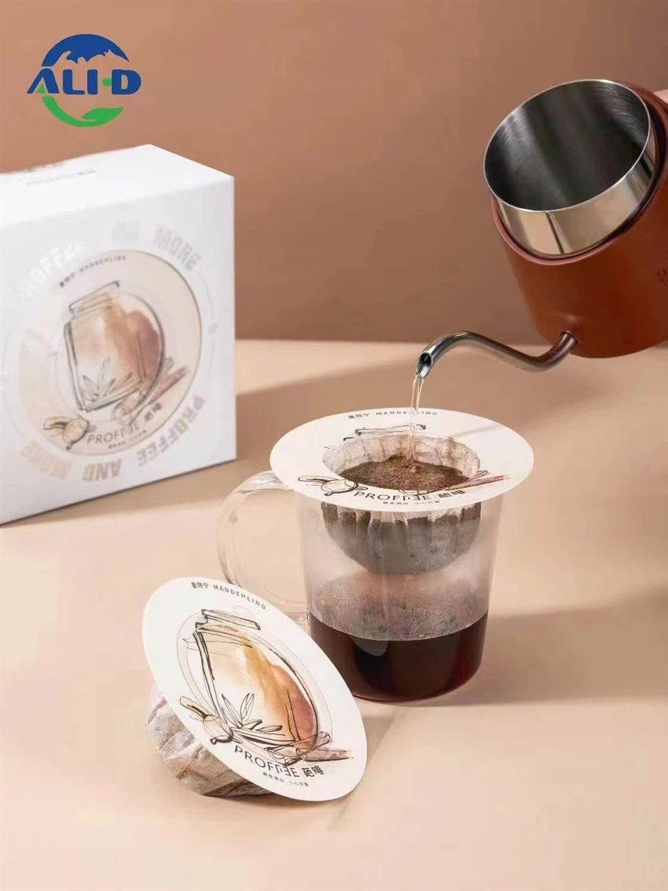 Disc-shaped Hanging Ear Drip Coffee Pouch